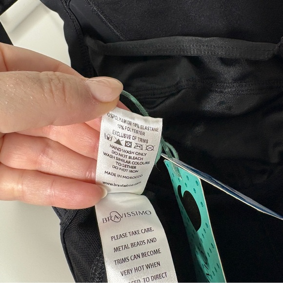 NWT Bravissimo Size 38D Milano Swimsuit Balconette Underwire One Piece In Black - Picture 9 of 9